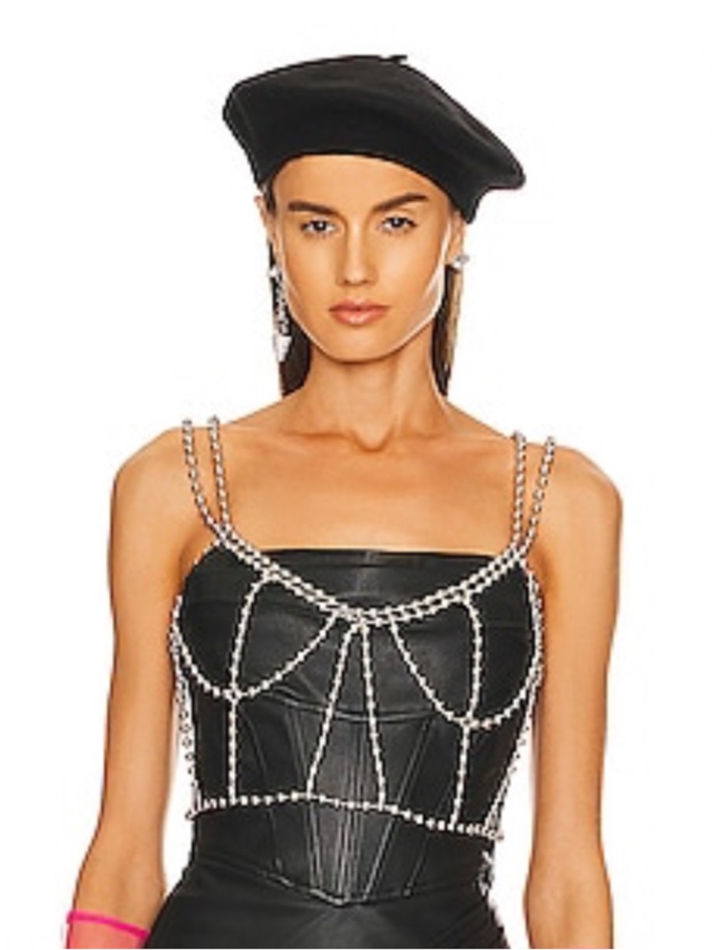 NBD Ball Chain Cropped Tank Corset-Style Accessory Body Jewelry Silver